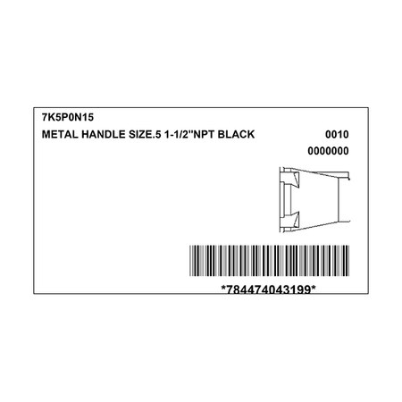 Meltric 7K5P0N15 HANDLE OVERSIZED w/NPT 7K5P0N15